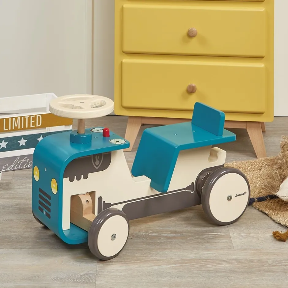 porteur_en_bois_pour_bb___1-1.webp Janod Jouets À Bascule Et Porteurs>Porteur en Bois pour Bébé - Tracteur
