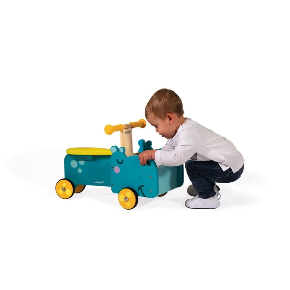porteur_hippo_en_bois_pou_7.webp Janod Jouets À Bascule Et Porteurs>Porteur Hippo en Bois pour Bébé