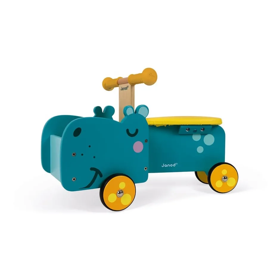 porteur_hippo_en_bois_pou_8.webp Janod Jouets À Bascule Et Porteurs>Porteur Hippo en Bois pour Bébé