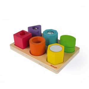 Janod Puzzles Premier Âge>Puzzle 6 Cubes en Bois Sensoriels pour Éveil Bébé