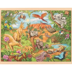 Goki Puzzles>Puzzle 96 PCS Bois pour Enfant - Voyage en Australie