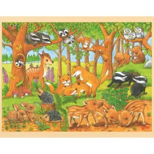 Goki Puzzles>Puzzle 48 PCS Bois pour Enfant La Vie des Sous-Bois