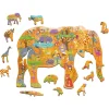 Ludattica Puzzles>Puzzle 48 Pièces en Bois pour Enfant - Éléphant