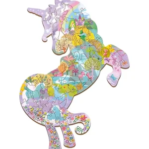 Ludattica Puzzles>Puzzle 48 Pièces en Bois pour Enfant - Licorne