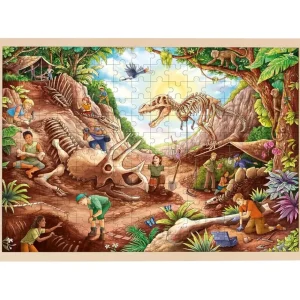 Goki Puzzles>Puzzle 192 Pièces en Bois Sur les Traces des Dinosaures