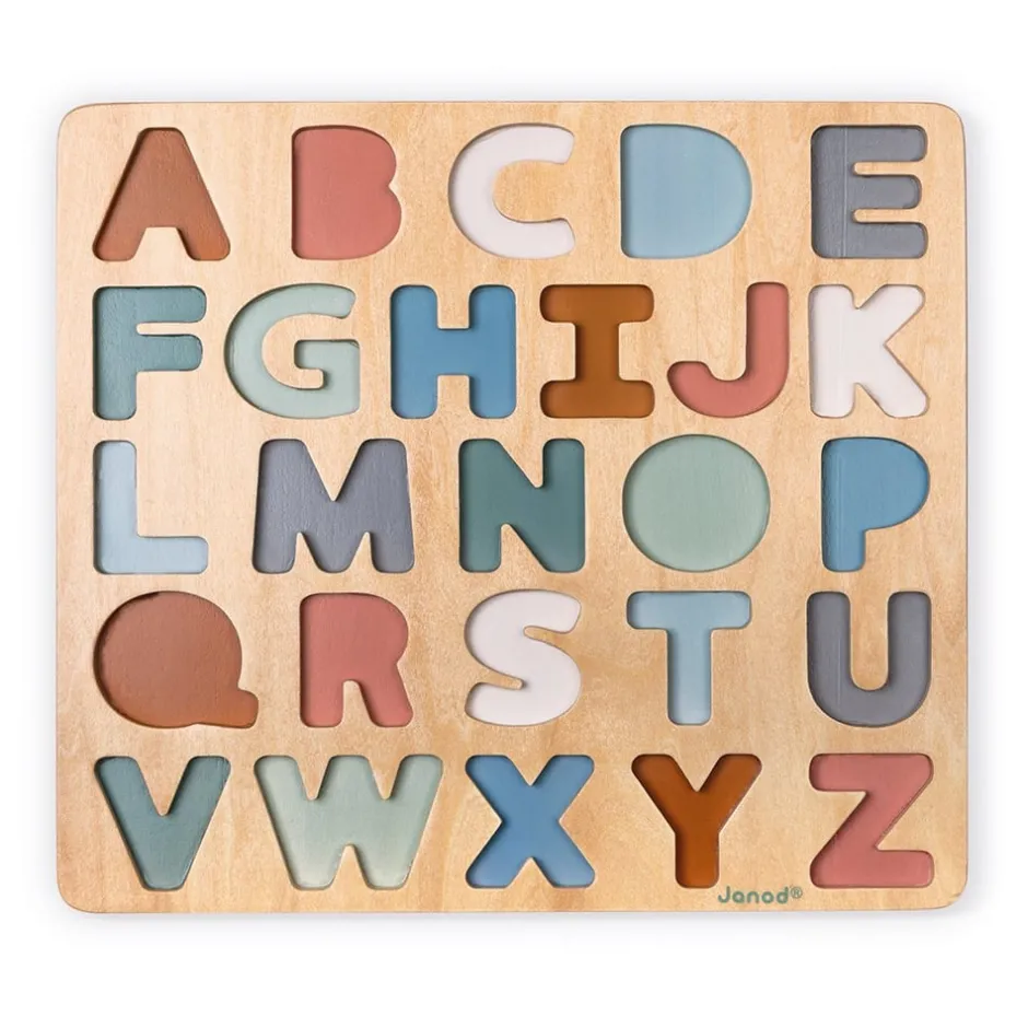 puzzle_alphabet_sweet_coc_3.webp Janod Lettres, Écriture Et Langage>Puzzle Alphabet Sweet Cocoon en Bois pour Enfant
