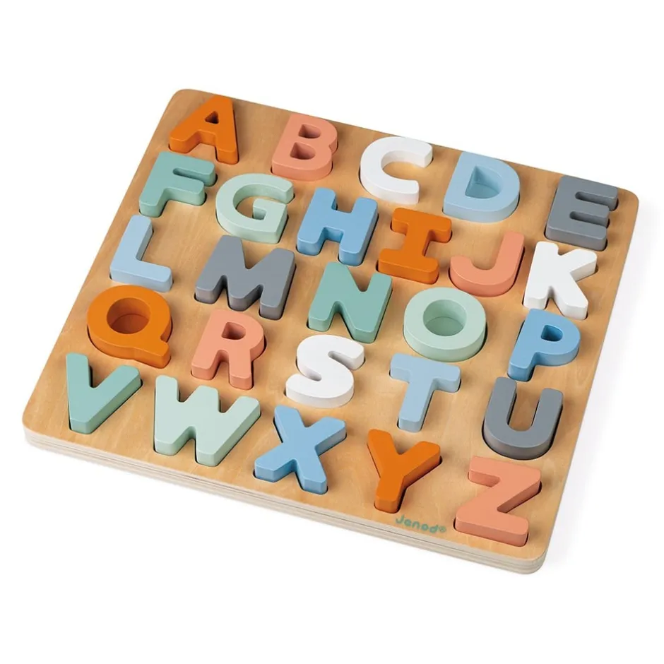 puzzle_alphabet_sweet_coc_4.webp Janod Lettres, Écriture Et Langage>Puzzle Alphabet Sweet Cocoon en Bois pour Enfant