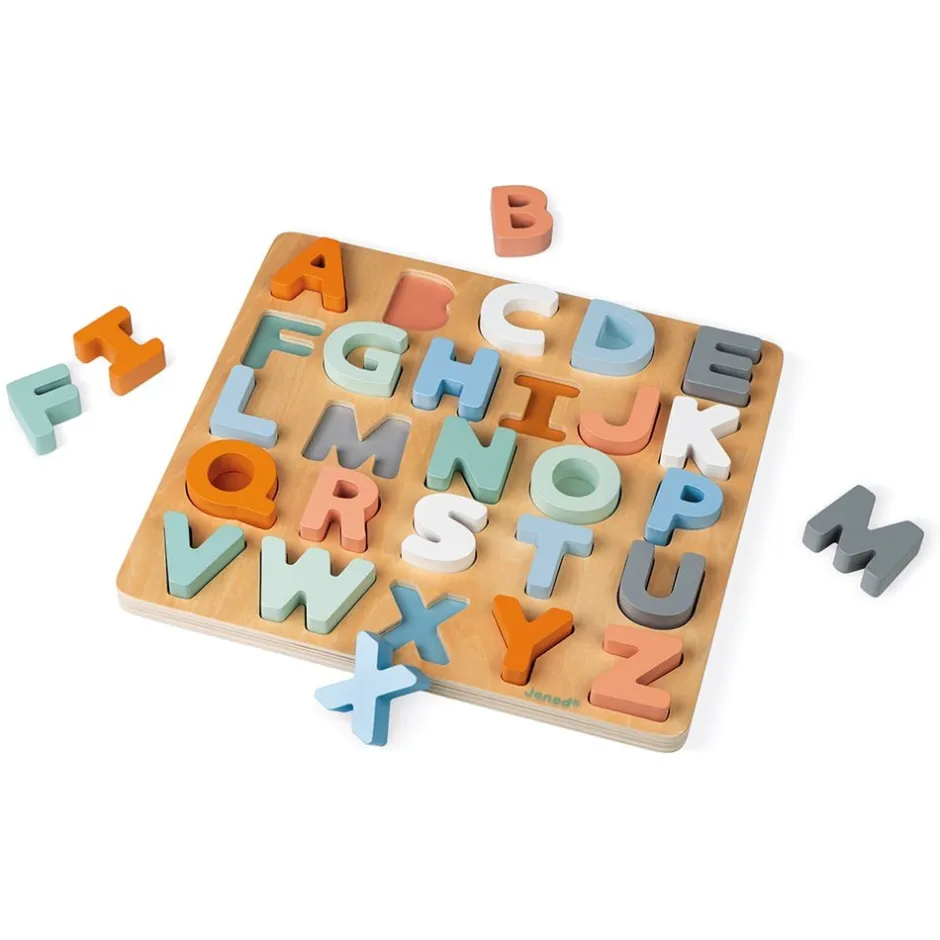 puzzle_alphabet_sweet_coc_6.webp Janod Lettres, Écriture Et Langage>Puzzle Alphabet Sweet Cocoon en Bois pour Enfant