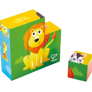 Hape Toys Puzzles Premier Âge>Puzzle cubes en bois pour enfants - Safari