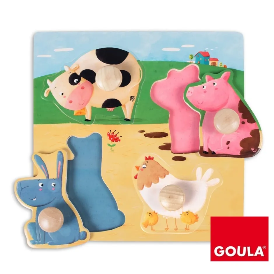puzzle_en_bois_pour_bb__c_0.webp Goula Puzzles Premier Âge>Puzzle en bois pour bébé - Compagnons de basse-cour