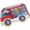 Haba Puzzles Premier Âge>Puzzle en Bois pour Bébé - Pompier en Mission