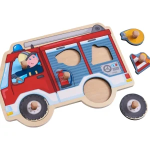 Haba Puzzles Premier Âge>Puzzle en Bois pour Bébé - Pompier en Mission