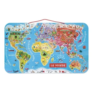 Janod Puzzles | Astronomie, Géographie Et Biologie>Puzzle Magnétique 92 Pièces en Bois Carte du Monde