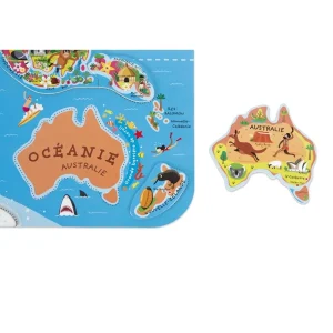 Janod Puzzles | Astronomie, Géographie Et Biologie>Puzzle Magnétique 92 Pièces en Bois Carte du Monde