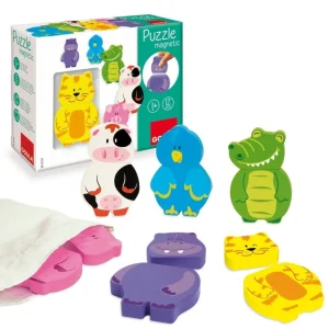 Goula Puzzles Premier Âge>Puzzle magnétique en bois - Croco-chat (éveil)