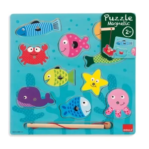 Goula Puzzles Premier Âge>Puzzle magnétique en bois - Petit pêcheur (éveil)