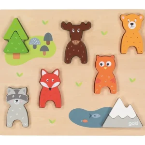 Goki Puzzles Premier Âge>Puzzle Premier Age en Bois - Animaux des forêts sauvages