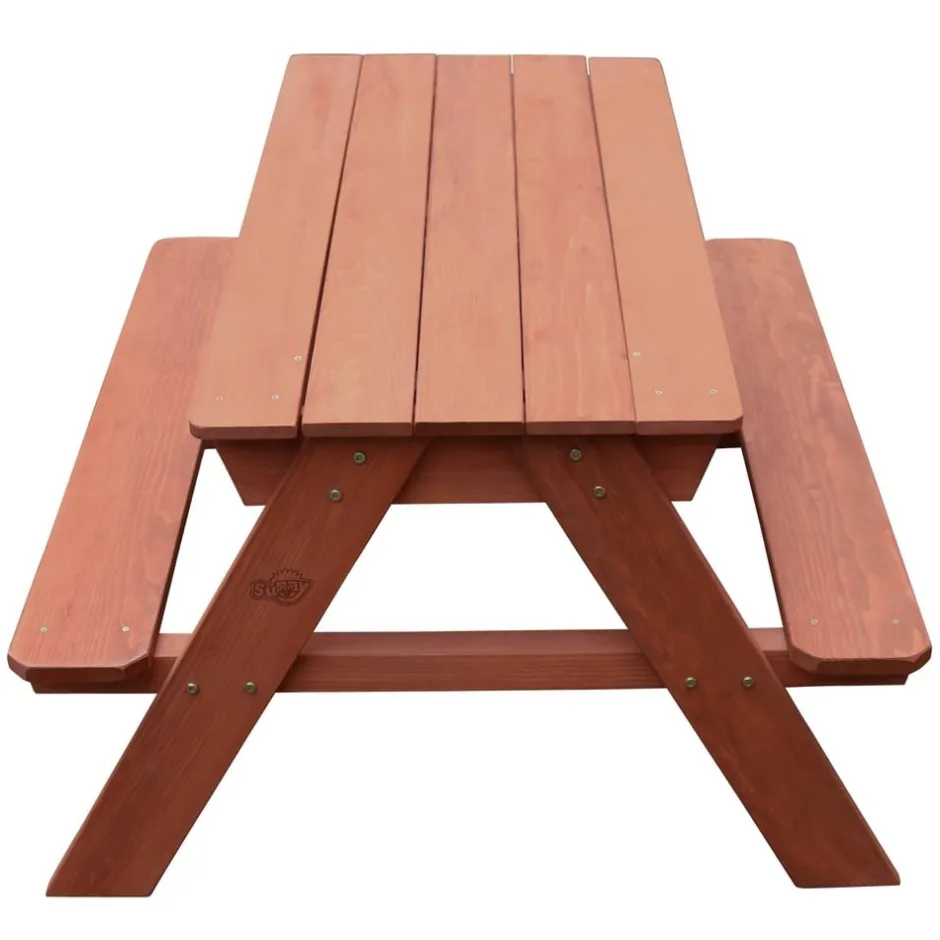 table_de_piquenique_en_bo_4.webp Sunny Sport Et Activités D'extérieur>Table de Pique-nique en Bois avec Jeux d’Eau et de Sable pour Enfant