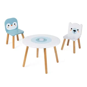 Janod Mobilier Enfant>Table et 2 Chaises en Bois Banquise pour Enfants