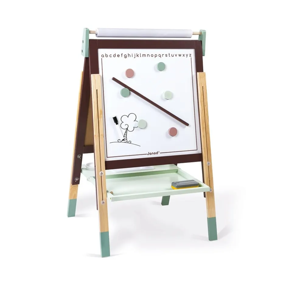 tableau_rglable_taupe_et__5.webp Janod Lettres, Écriture Et Langage>Tableau Réglable Taupe et Vert en Bois pour Enfant
