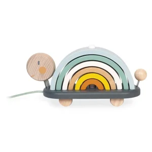 Janod Jouets À Tirer Et À Pousser>Tortue Arc-En-Ciel Sweet Cocoon en Bois à Tirer Bébé