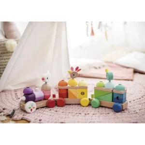 Janod Jouets À Tirer Et À Pousser>Train Géant Empilable à Tirer Zigolos Bois Bébé