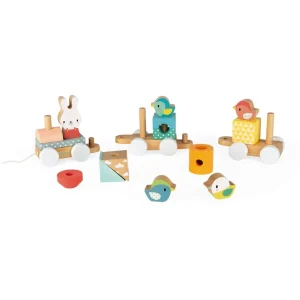 Janod Jouets À Tirer Et À Pousser>Train Pure Empilable à Tirer en Bois pour Bébé