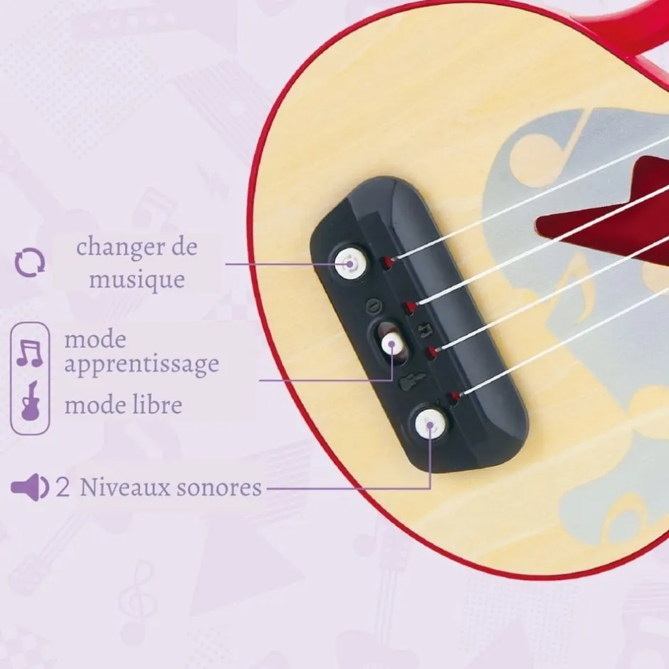ukull_lectrique_en_bois_p_4.webp Hape Toys Instruments De Musique>Ukulélé électrique en bois pour enfant