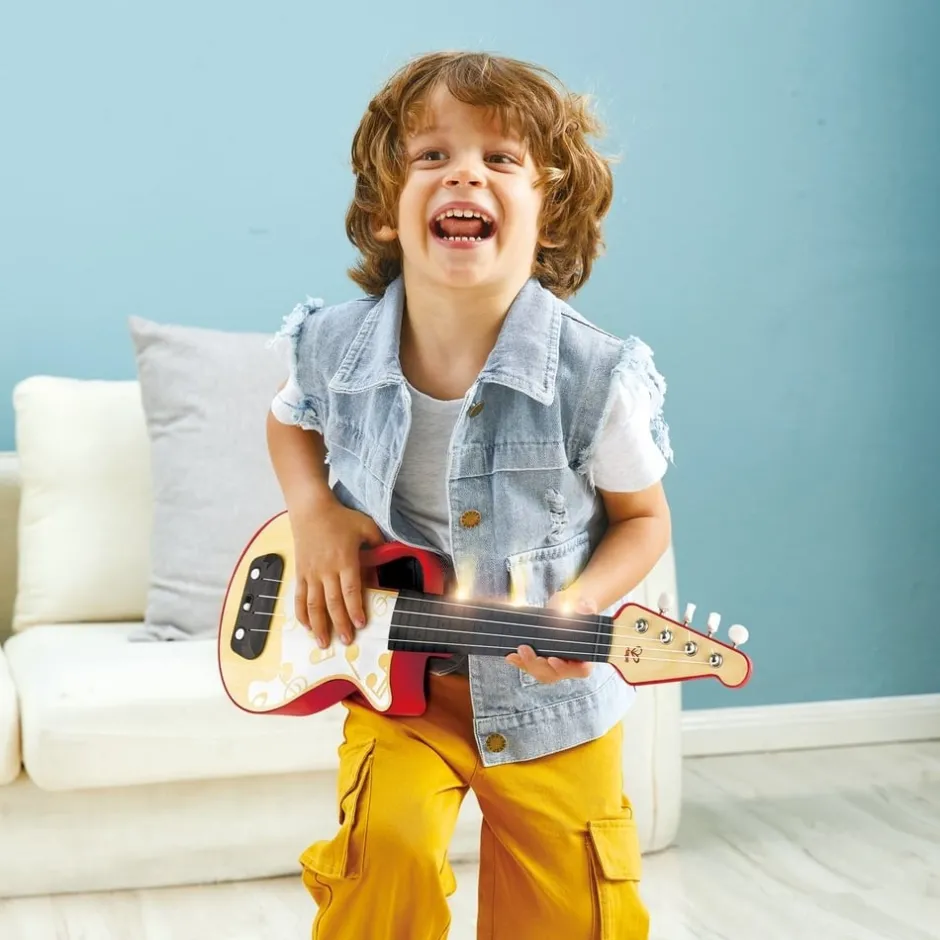 ukull_lectrique_en_bois_p_5.webp Hape Toys Instruments De Musique>Ukulélé électrique en bois pour enfant